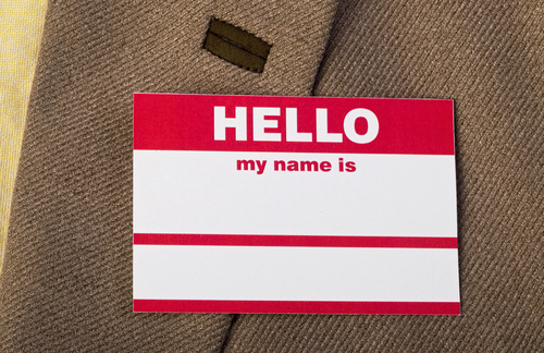 Name tag on jacket for you to fill out.